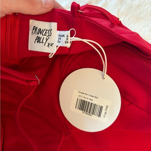 NWT Princess Polly - Red Novella A-Line Corset Fitted Mini Dress - Picture 7 of 12